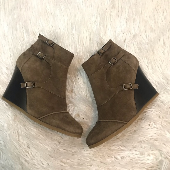 J. Crew Shoes - J. Crew Suede Wedge Booties